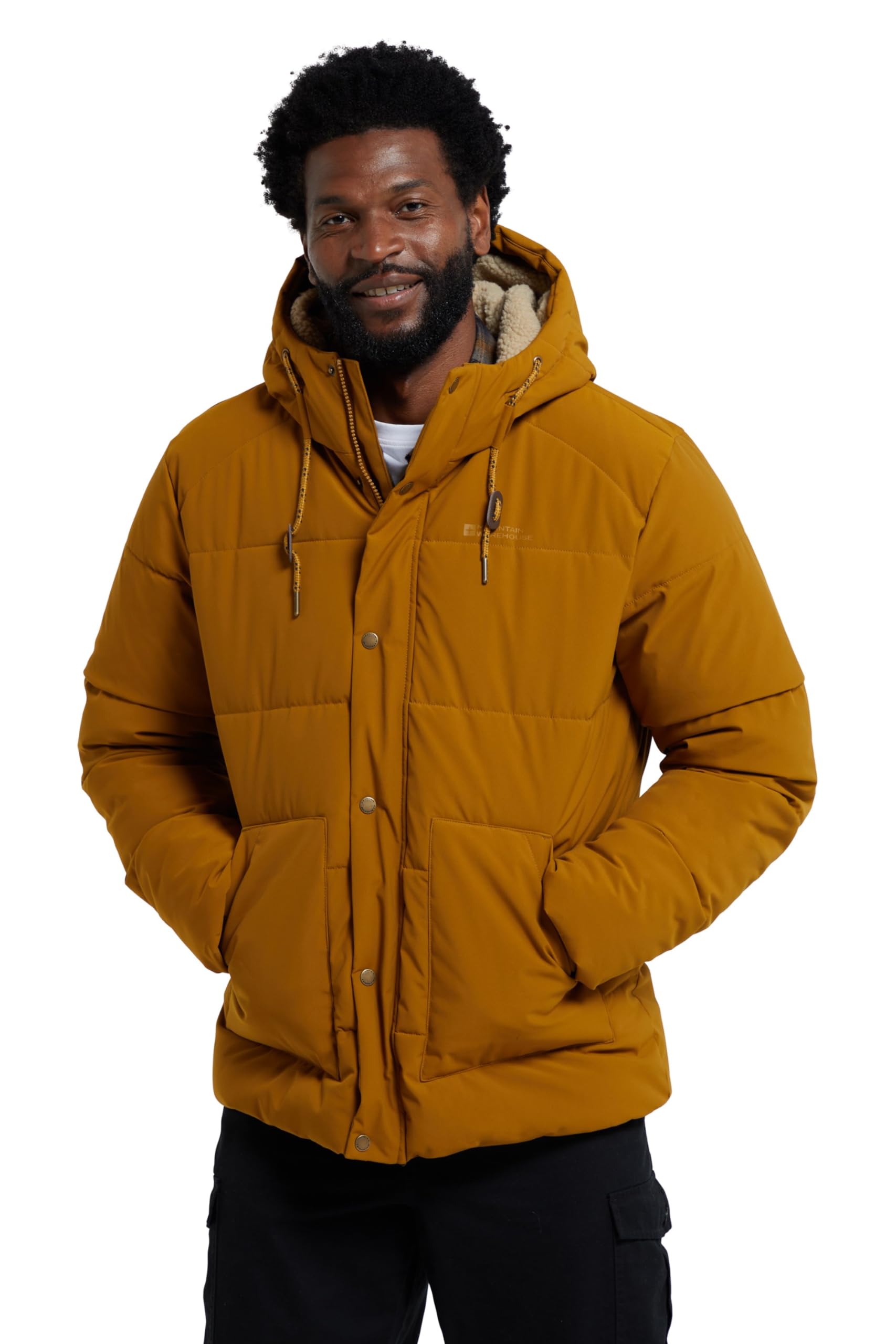 Manta Mens Borg Lined Padded Jacket - Orange