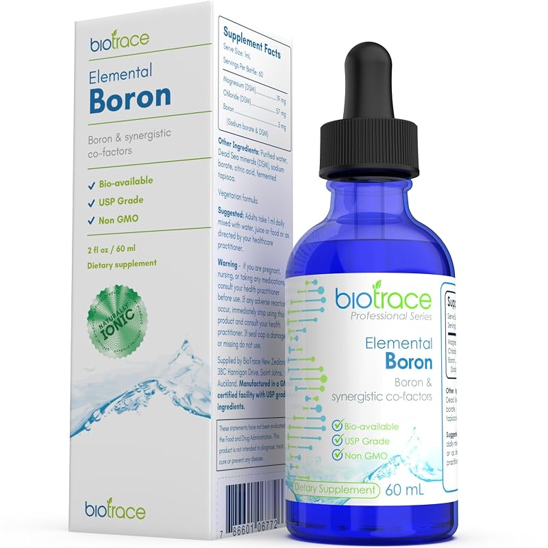 biotrace Gotas minerais iônicas de boro, magnésio e cloreto, boro 3 mg, 60 mL