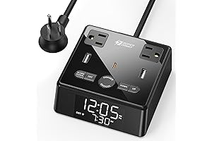 SUPERDANNY Digital Alarm Clock with 3 USB Charger Outlet