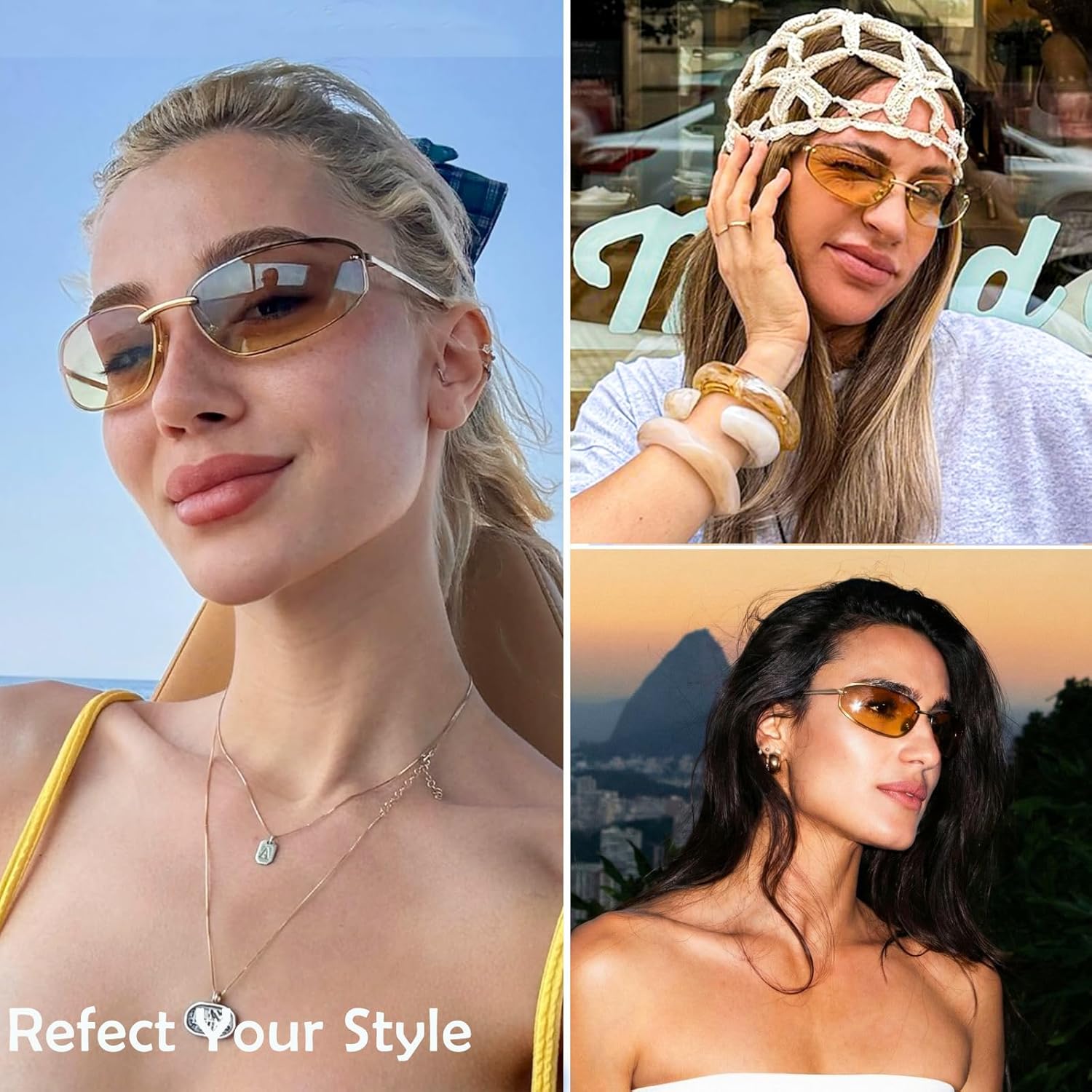 mosanana Trendy Y2K Sunglasses for Women Cool Retro Metal Style MS52584 - Image 4