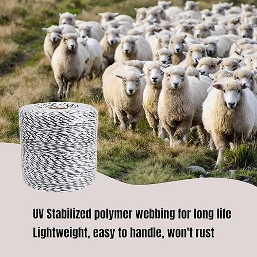 Miniatura 4 de Carrete de alambre para valla eléctrica portátil Farmily; fácil de instalar, reparar, cortar y enrollar, Blanco/Negro, 1