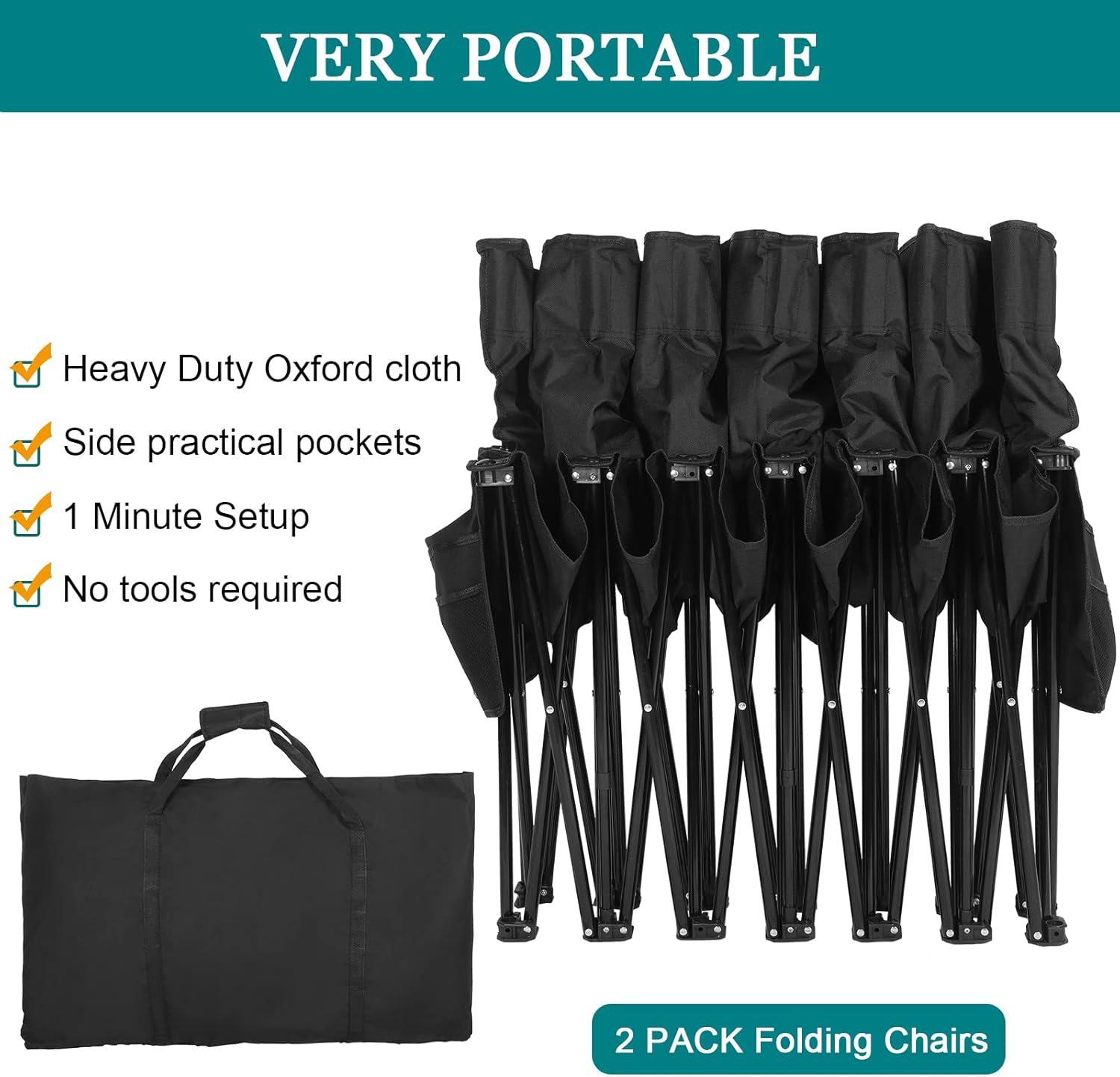 Weysat 2 Pack 6 Seats Foldable Soccer Bench Chair Portable Team Sports Sideline Bench with Back and Carry Bag for Football Camp Travel Events Outdoor Seating