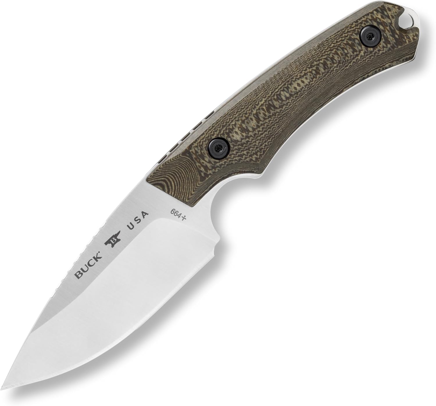 Buck Knives 664 Alpha Hunter Pro Hunting Knife, 3-5/8" Fixed Blade, Textured Richlite Handle, S35VN Stainless Steel Drop Point Blade, Sheath Included, Knife Made in the USA, 4.59 oz