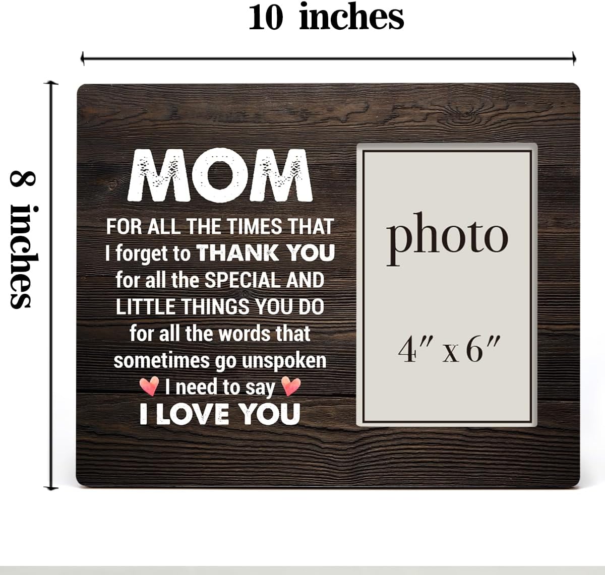 Oqtumes Best Mom Gift Picture Frame, Mom Gifts From Daughter Son, Thank You Gifts for Mom, Rustic Mom Wood Picture Frame 8 x 10 Inches, Wall Mount and Tabletop - 4 x 6 Inch Photo - Image 3