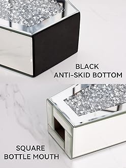 BLINGWORLD Flower Mirror Vase for Decor Crystal Silver Glass Decorative Vase Crushed Diamond Mirrored Vases for Dried Flowers Centerpieces Home Decor 12 Inch （Can’t Hold Water）