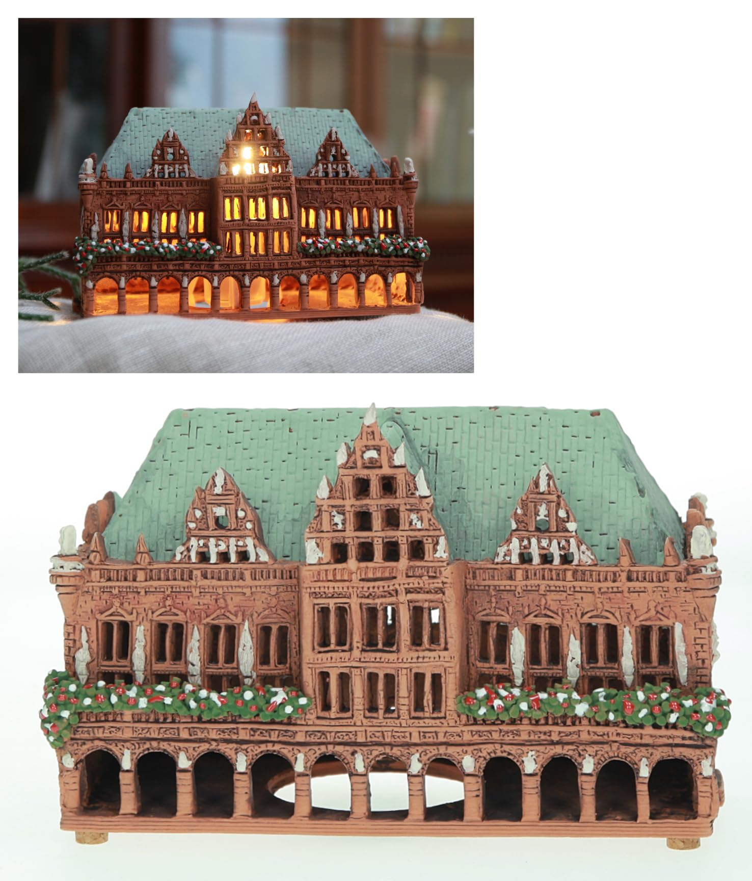 Keramik Aroma Lichthaus, Handarbeit, Künstlerische Miniature, Rathaus in Bremen, Deutschland, B294N