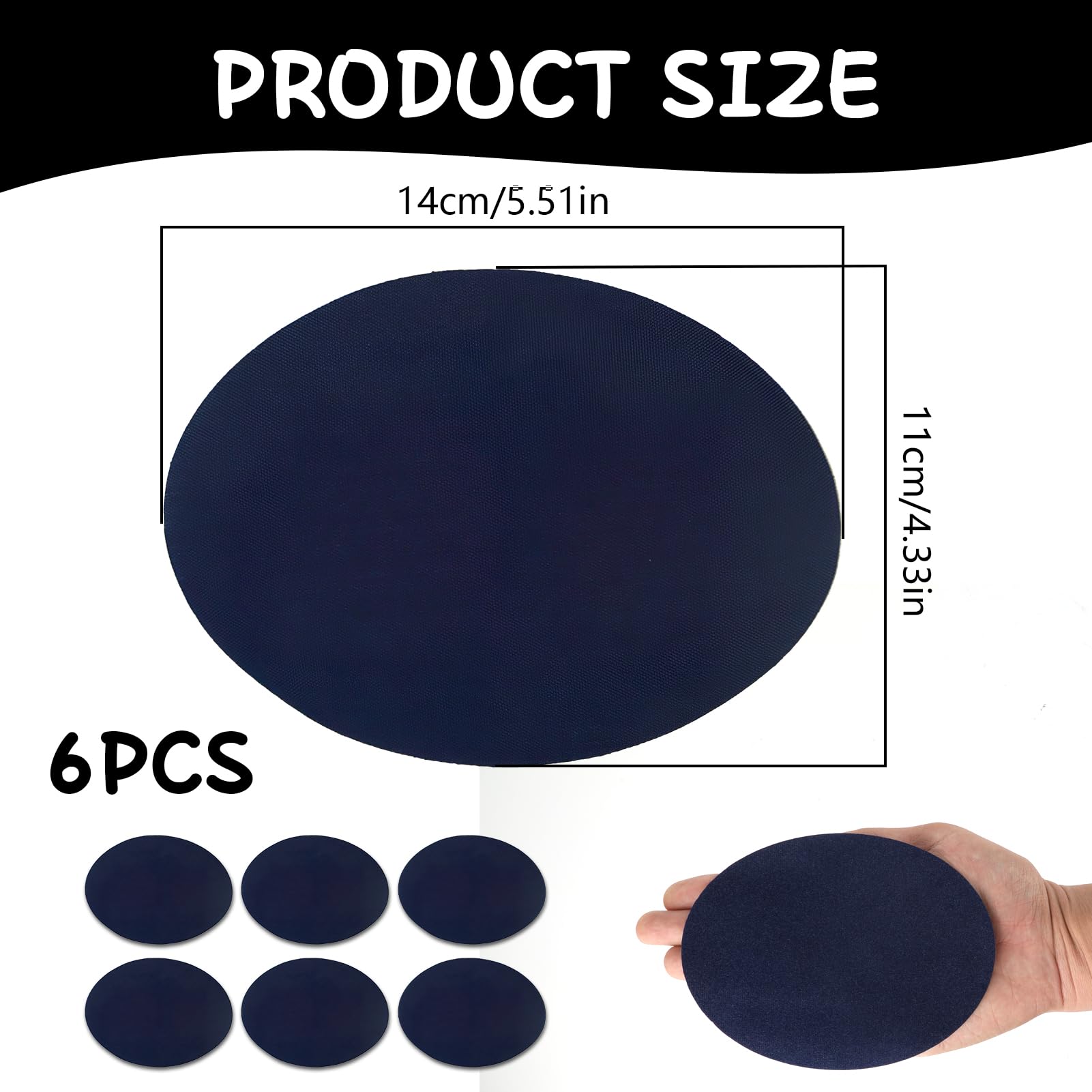 Toppe Ovali In Pelle Scamosciata Nera Per Gomiti E Ginocchia - 2 Paia, Facili Da Cucire, Per Riparare Jeans E Giacche