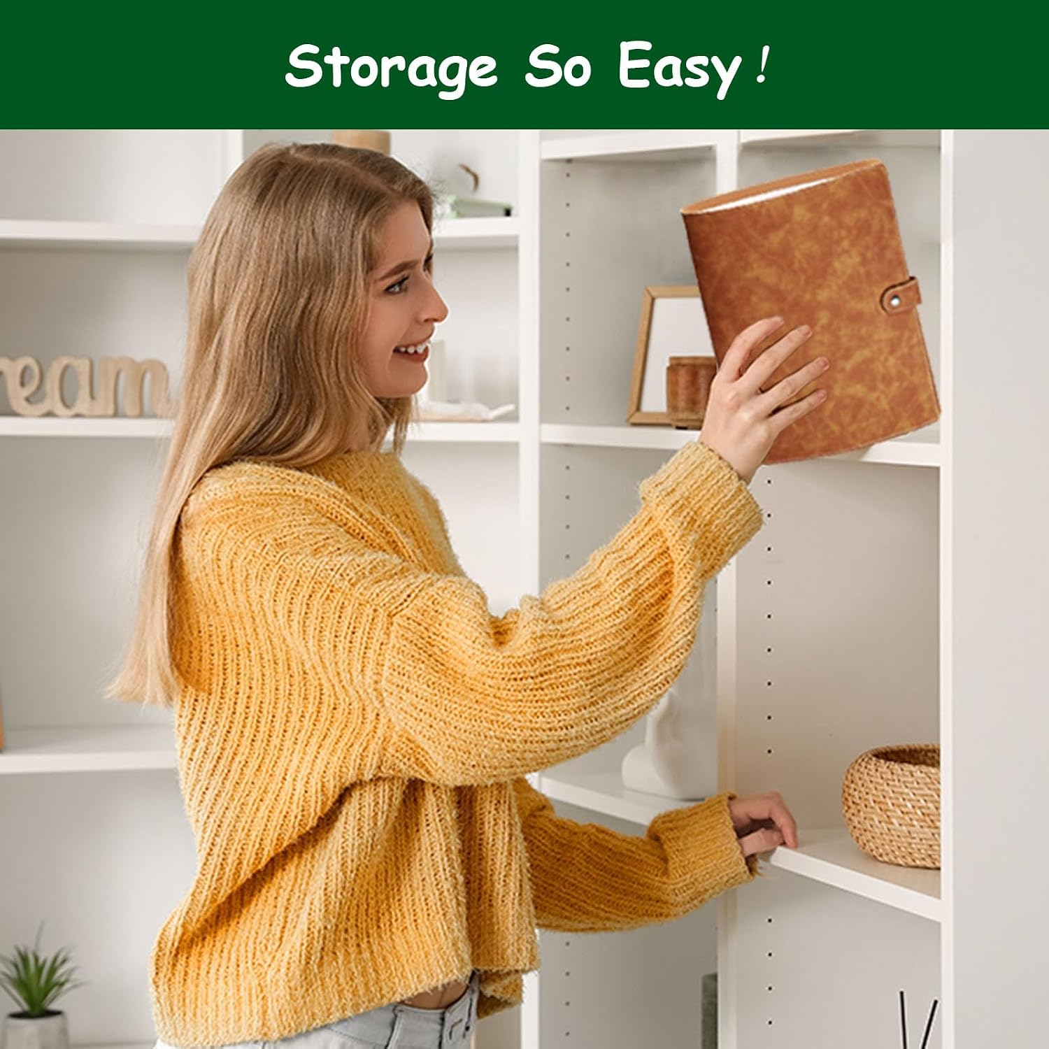 Garden Seed Storage Organizer Binder: 100 Resealable Envelopes + 25 Sheet 100 Pockets Protectors | Durable Organizer for Seed Packets, Saving & Planting - Brown image 5
