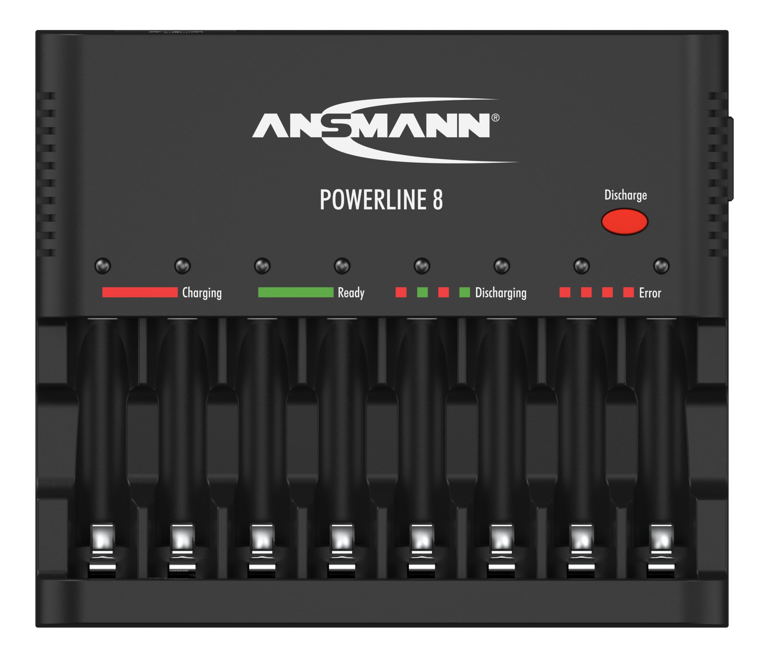 Ansmann Powerline 8 para 1 – 8 pilas AA/AAA Baterías y puerto de carga USB 1001 – 0006
