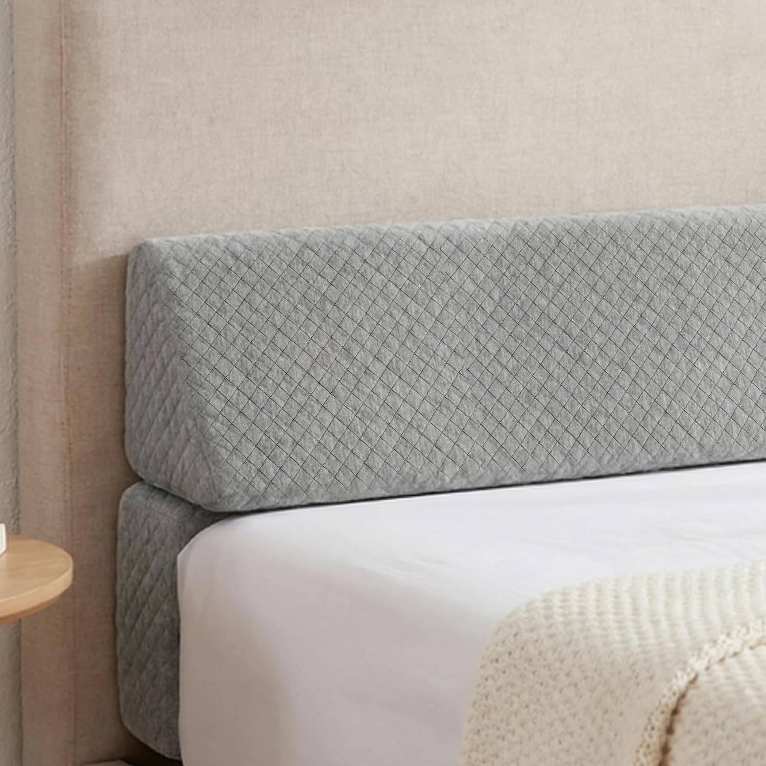 Bed Gap Filler Wedge Pillow — Foldable Headboard Cushion, Fits Bed Gaps from 0-7 Inches; Features High-Density Foam Filling a Removable, Washable Cover; Designed for Bedroom Use (Full)