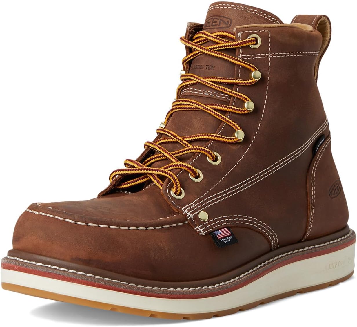 KEEN Utility Men's Liberty 6" Waterproof Boots (Carbon-Fiber Toe), Chestnut/Gum 8.5 Wide - Image 7