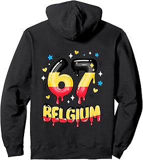 67 Belgium Six Seven Gen Alpha Meme Sports Graffiti Drip Pullover Hoodie