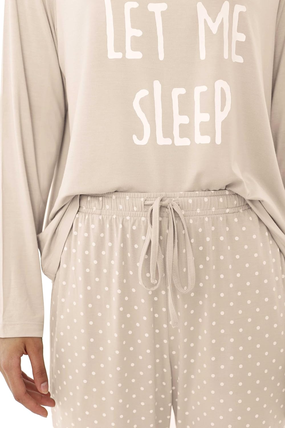 Joyaria Women Bamboo Viscose Pajama Set Super Soft Comfy Cooling Long Sleeve Cute Printed PJ Top & Polka dot Pant with Pocket - Image 8