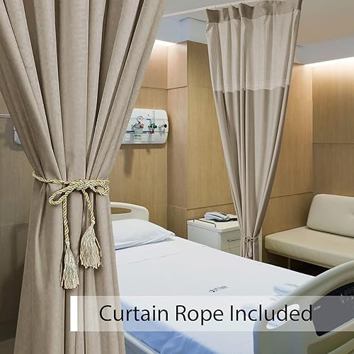 Miniatura 7 de Fcosie Divisor de cortina de hospital de 8 pies de ancho x 8 pies de alto para separación de habitaciones, cortinas de privacidad para sala de