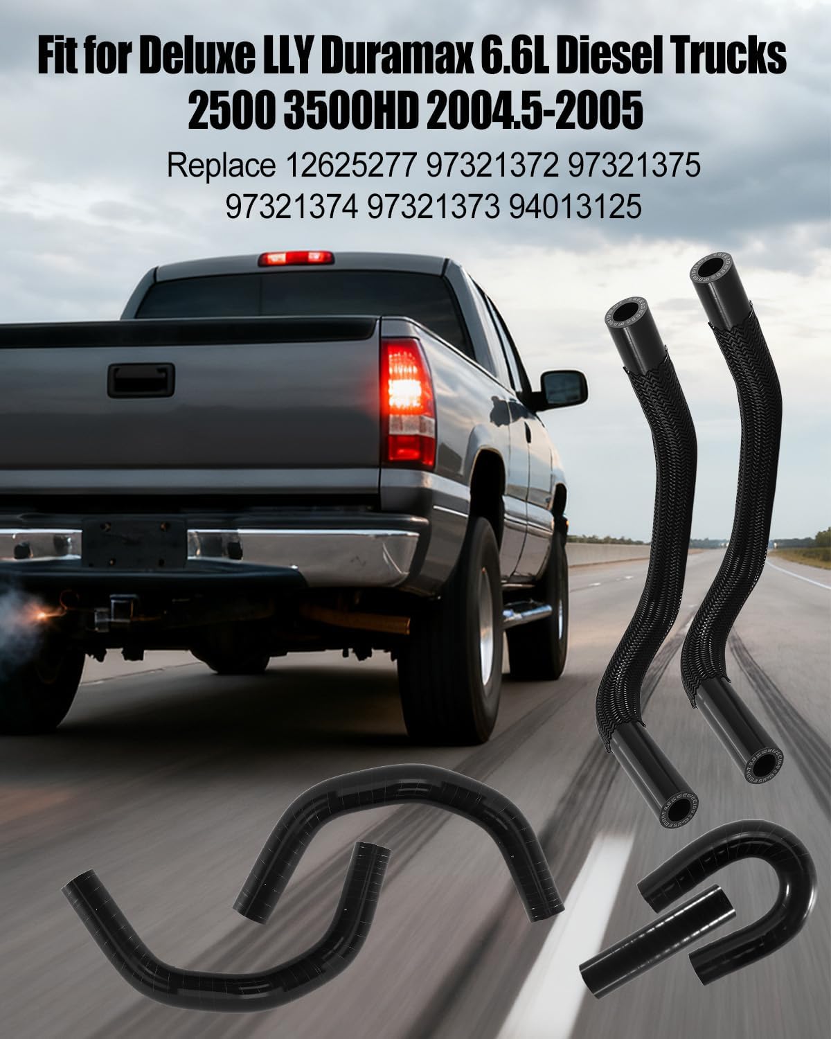 Low Pressure Fuel Line Fit for Deluxe LLY Duramax 2500 3500HD 2004.5-2005 6.6L S Hose Replace 12625277 97321372 97321375 97321374 97321373 94013125