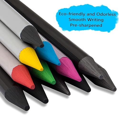 Miniatura 2 de Juego de lápices sin madera, 6 lápices de colores sin madera, 3 lápices de carbón sin madera y 3 lápices de grafito sin madera (12 piezas)