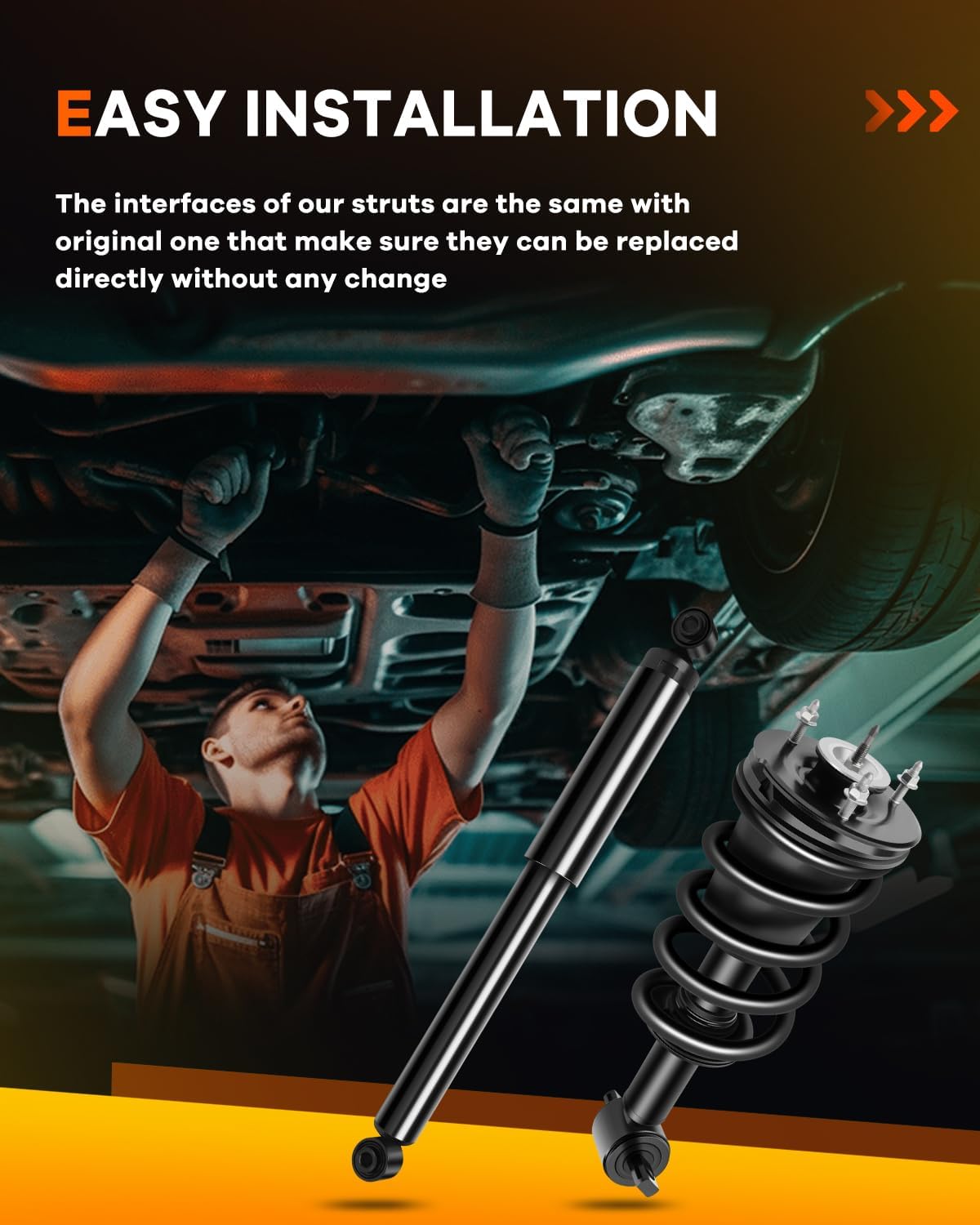 139112 345074 Front Struts and Rear Shocks Absorbers for Chevy(RWD), OCPTY Complete Strut Spring Assembly Fits 2014-2017 for Chevrolet Silverado 1500 | 2014-2017 for GMC Sierra 1500 Amortiguadores