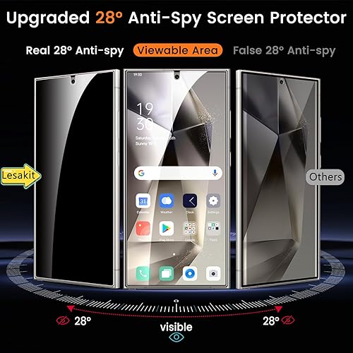 Miniatura 35 de Paquete de 2+2 protectores de pantalla de privacidad para Samsung Galaxy S10 de 6.1 pulgadas, protector de pantalla flexible de TPU antiespía