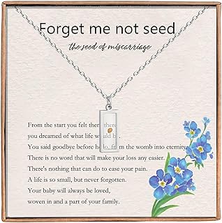 Haoze Miscarriage Gifts for Mothers Forget Me Not Seed Necklace Loss Grief Sympathy Gift