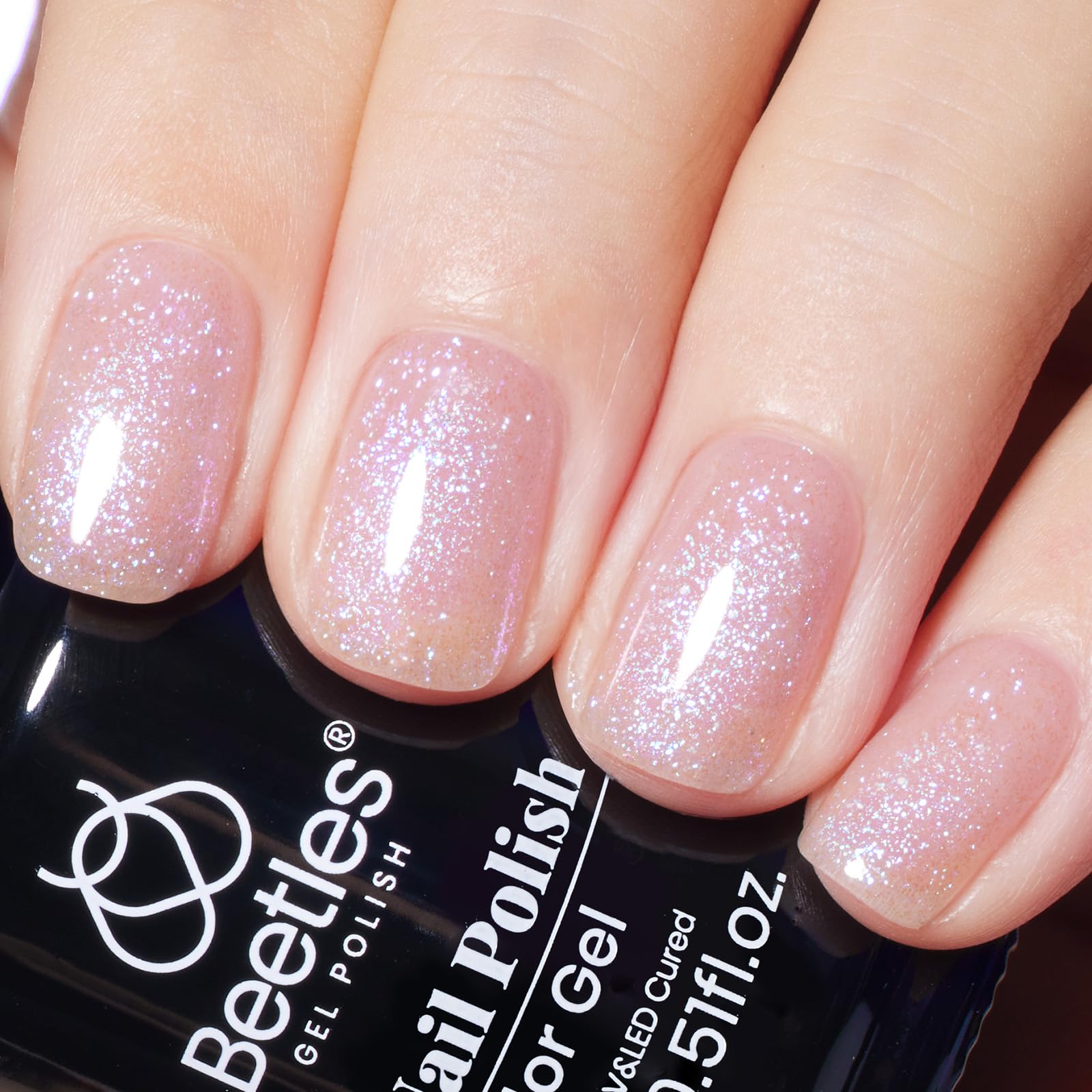 Beetles Purple Jelly Gel Polish Luminous Mirage 15ml | Sheer Translucent Shimmer Effect - main product image