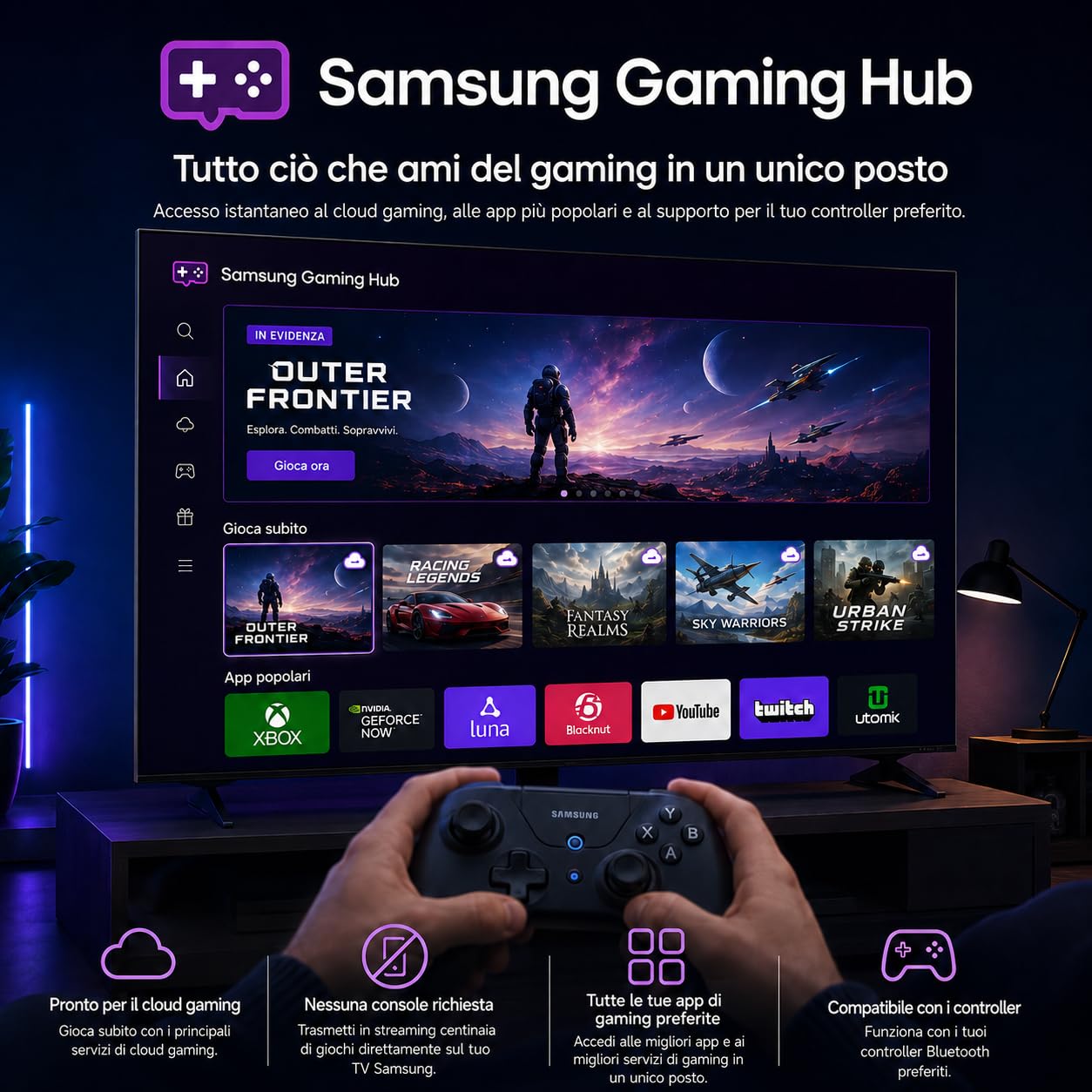 TuTu TU25Q1FQ-T8 Smart TV 25 Pollici (64 cm), QLED Full HD Collegato Televisione con Tizen OS, WiFi, Bluetooth, App Store, AirPlay, Tripla sintonizzatore (DVB-T/T2, DVB-C, DVB-S/S2), Molotov e Altro