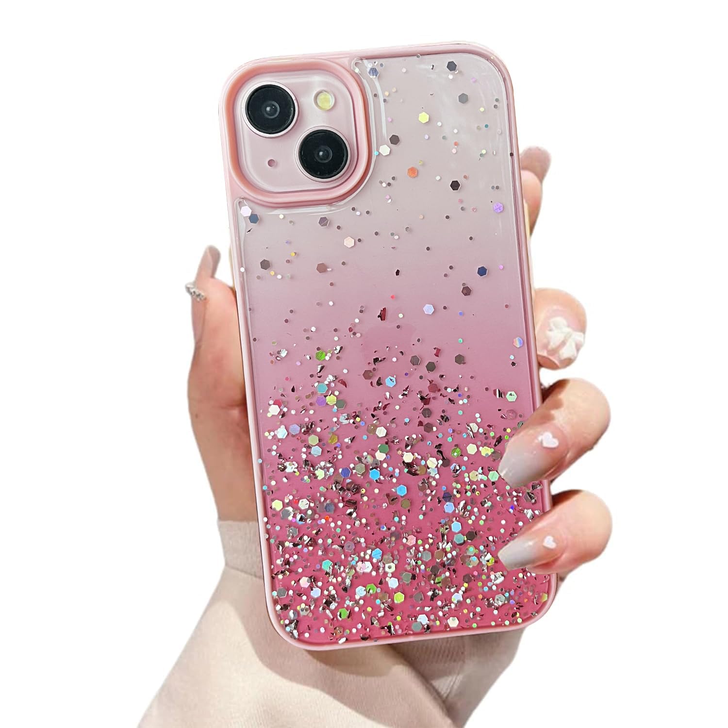 VONZEE Back Cover Compatible for iPhone 15 Plus (6.7 inch), Non Moving Bling Glitter Cover for Girls & Women Soft TPU Shockproof Anti Scratch Drop Protection Covers (Pink) (B0CJRQ1Y9F) Amazon Price History, Amazon Price Tracker