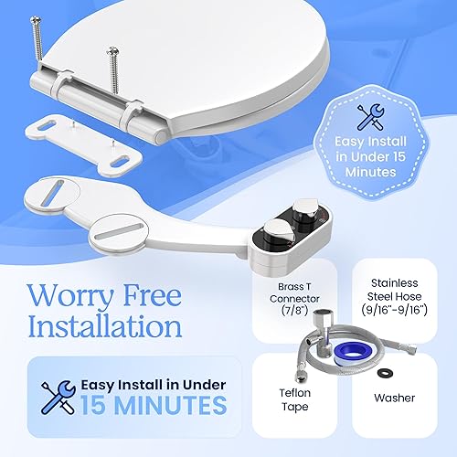 Miniatura 2 de CLEAR REAR - El accesorio de inodoro para bidé Buttler paquete de 1 pulverizador mecánico no eléctrico de fácil instalación boquilla de autolimpieza