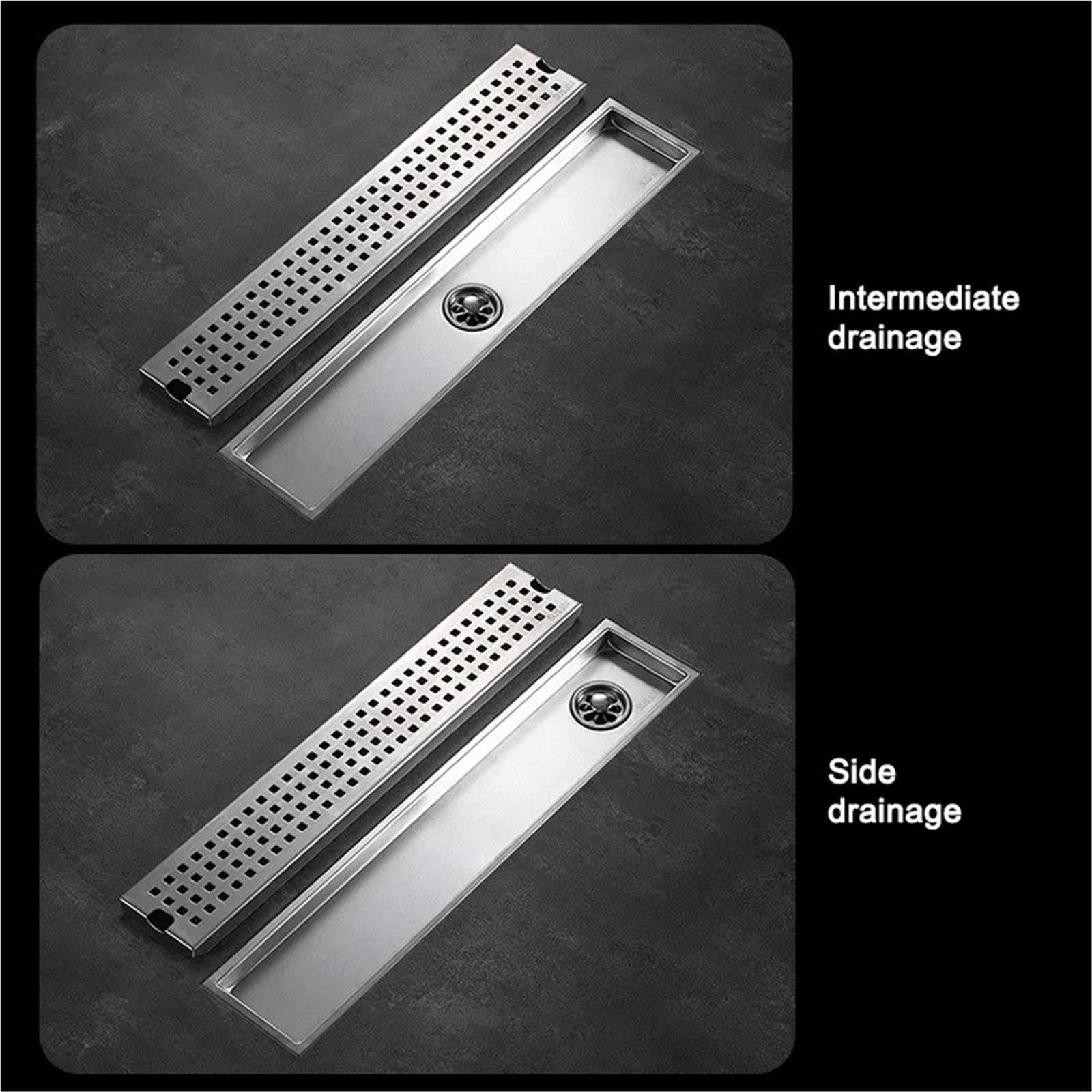Canale Doccia Lineare Scarichi A Pavimento In Acciaio Inox Doccia Antiodore | Accessori da cucina a striscia lunga for drenaggio del filtro dei rifiuti del bagno 20-100 cm