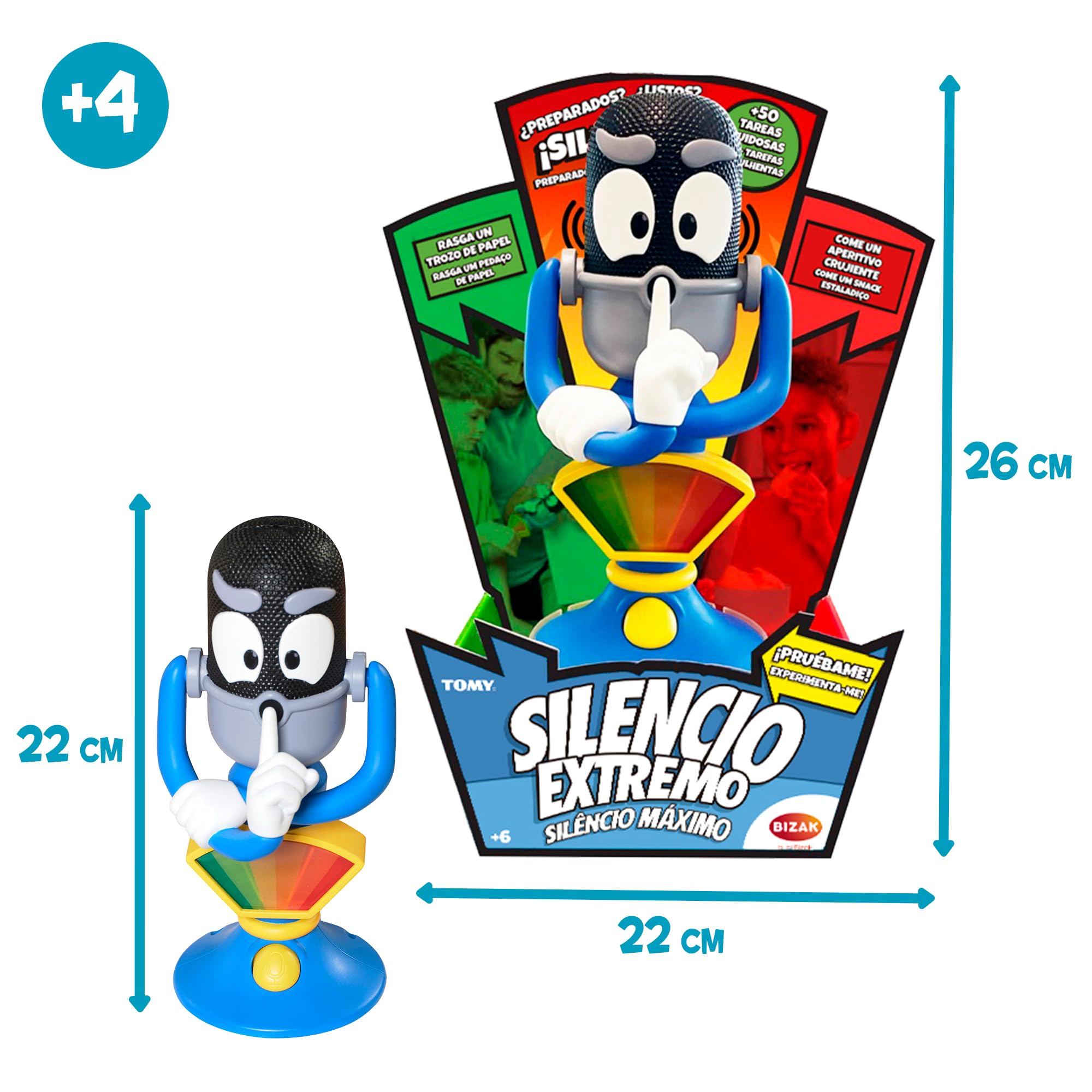 Bizak Silencio Extremo Sonómetro con Forma de Micrófono 50 Pruebas 3 Niveles de Sensibilidad +6 Años