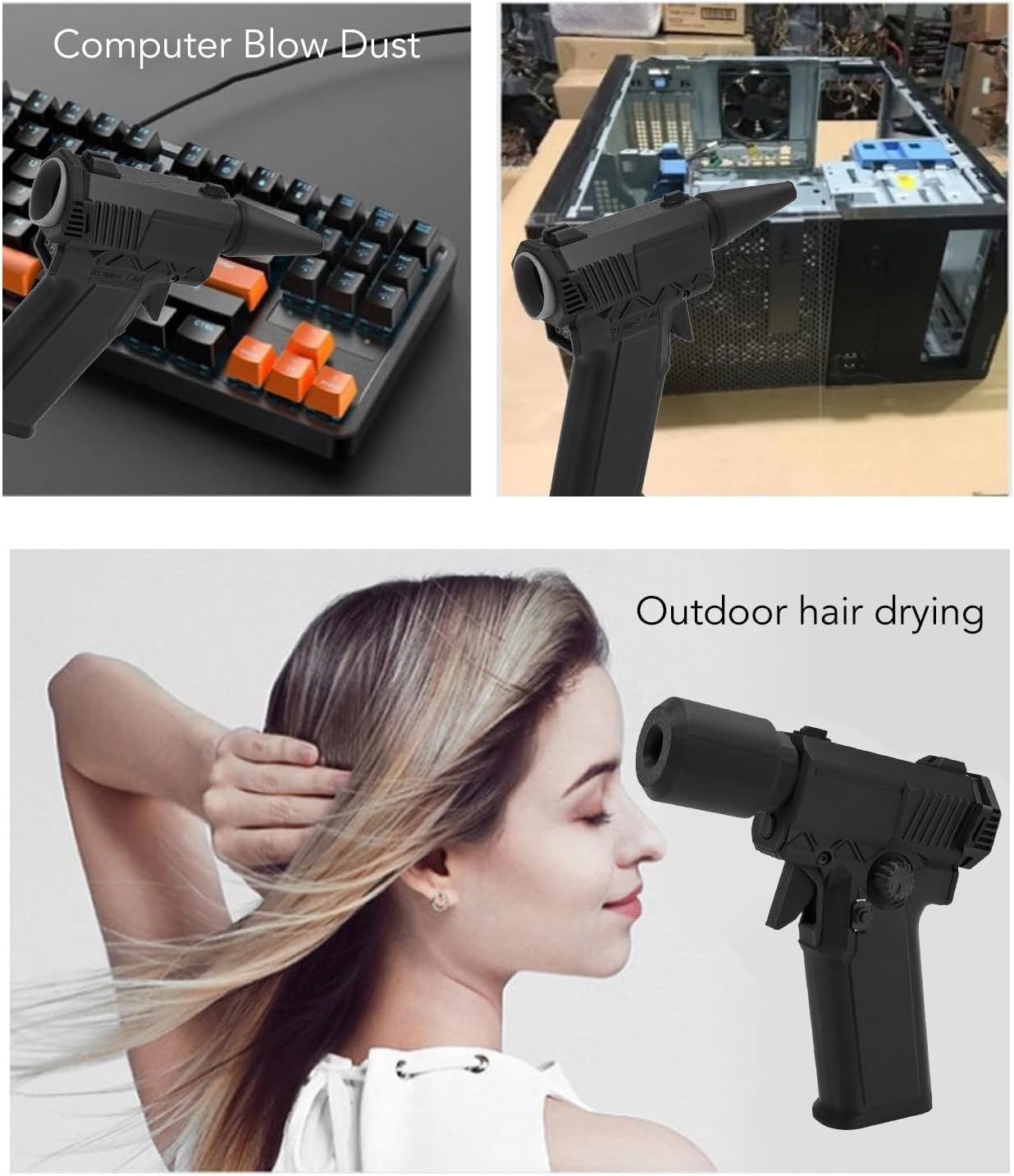 Dry Blower, 200000RPM Compressed Air Duster, Stepless Speed Handheld Blower, Compact Dust Removal Mini Air Blower for Car Computer Keyboard Lens Outdoor