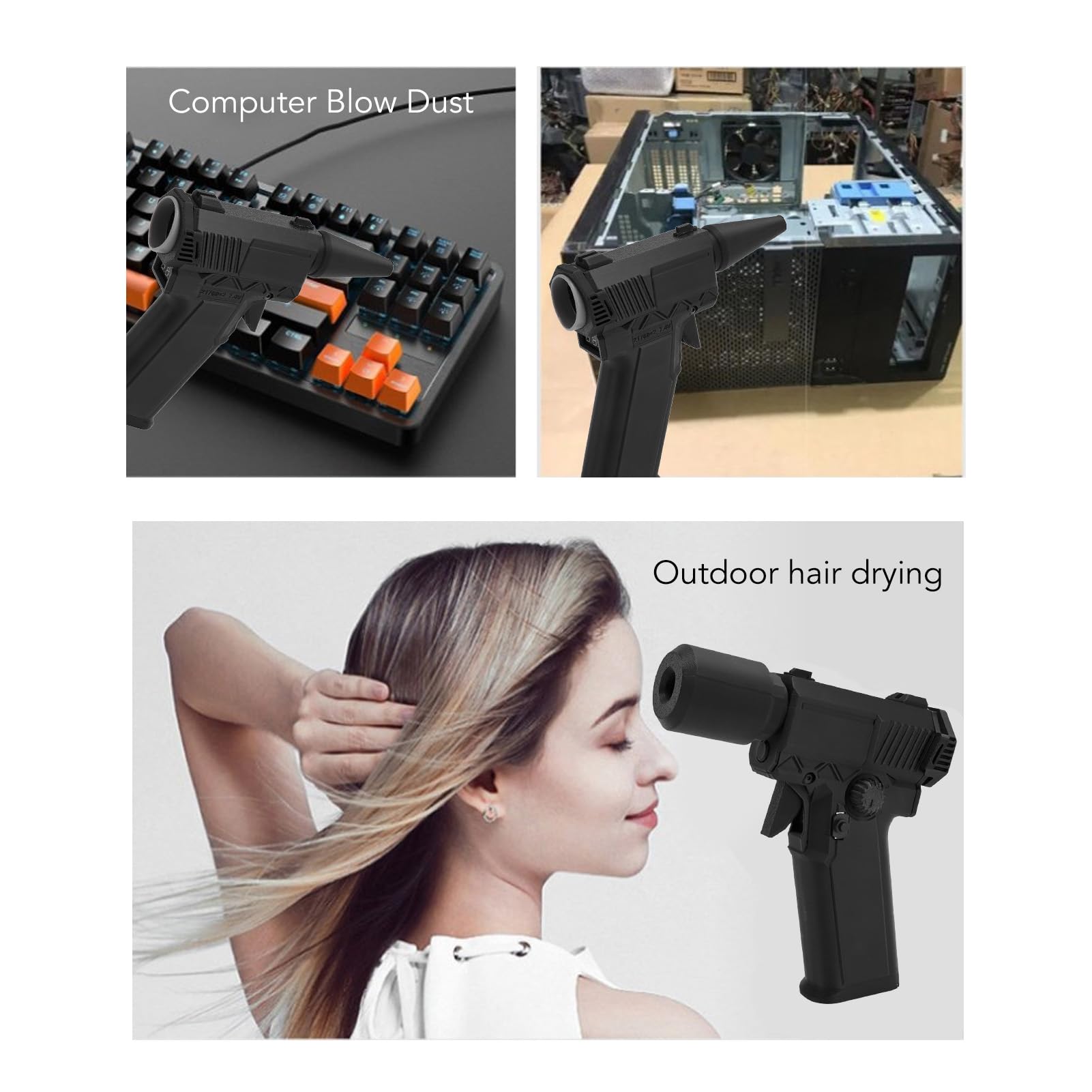 Electric Air Duster, 200000RPM Multifunctional Efficient Compressed Air Duster, Type C QC15W Fast Jet Dry Blower, for Car Computer Keyboard Lens Outdoor