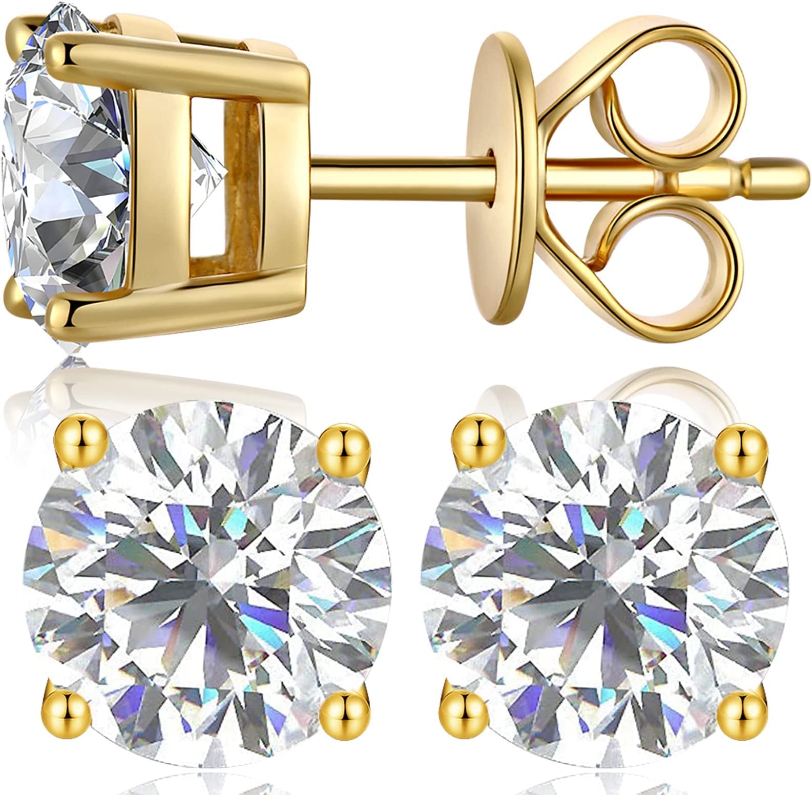 Orecchini Moissanite Donna Uomo Diamante creato dal laboratorio Placcato oro bianco 18K Argento 925 Orecchino Gioielli Regali
