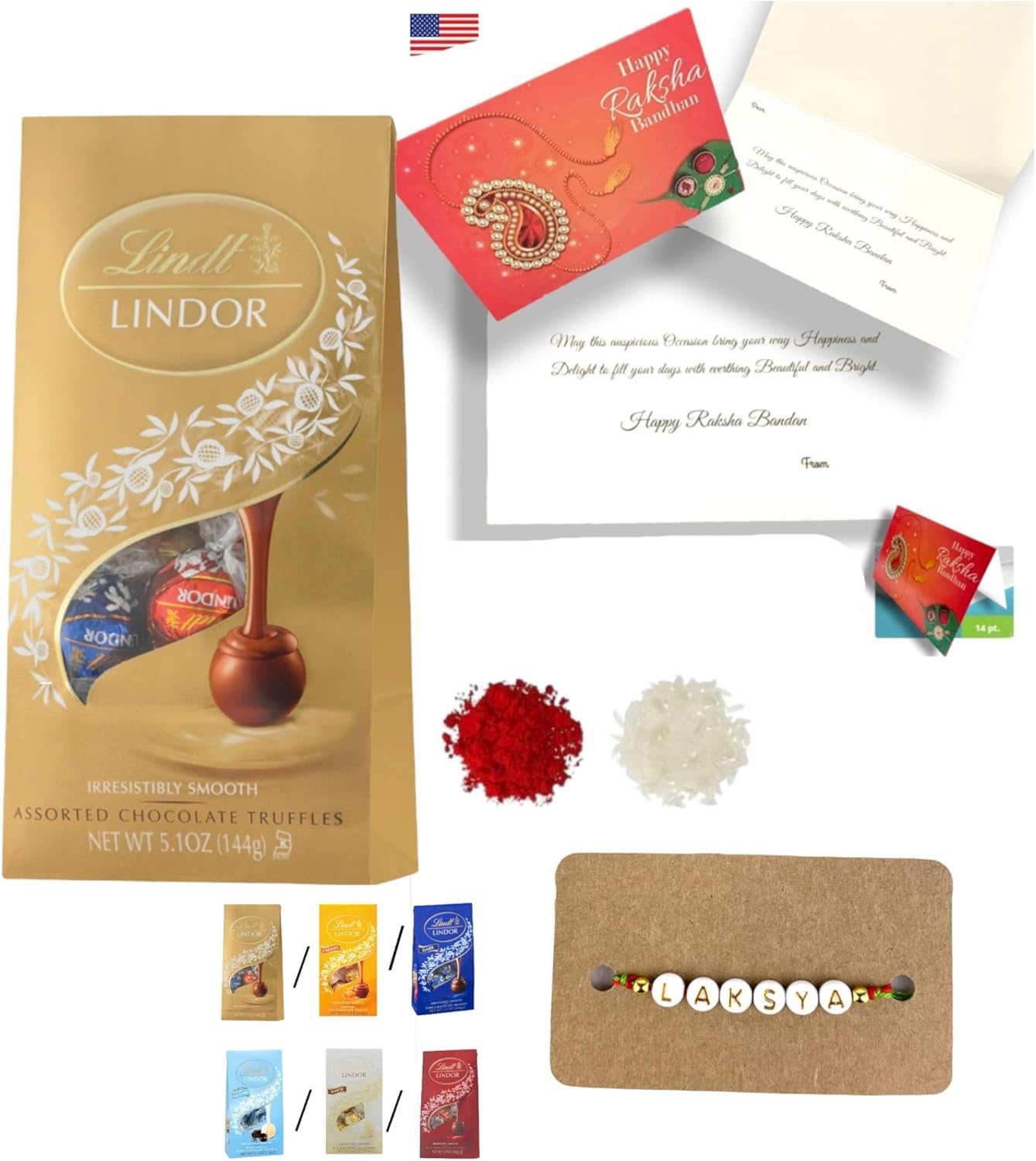 LOVENSPIRE Personalized Name Rakhi for Brother Raksha Bandhan Designer Handmade Rakhi Thread for Bhaiya Custom Name Rakhi - Rakhi Gift Hamper Ferrero-Rocher/ghirar-Delli/kit-kat