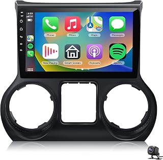 Android 14 Car Radio for J-eep Wrangler 3JK Support Wireless Carplay&Android Auto 10.2" IPS Touch Screen Stereo with GPS WiFi FM Radio+AHD Backup Camera+MIC(Size:8 CORE 4+64G,Color:2011-2014)