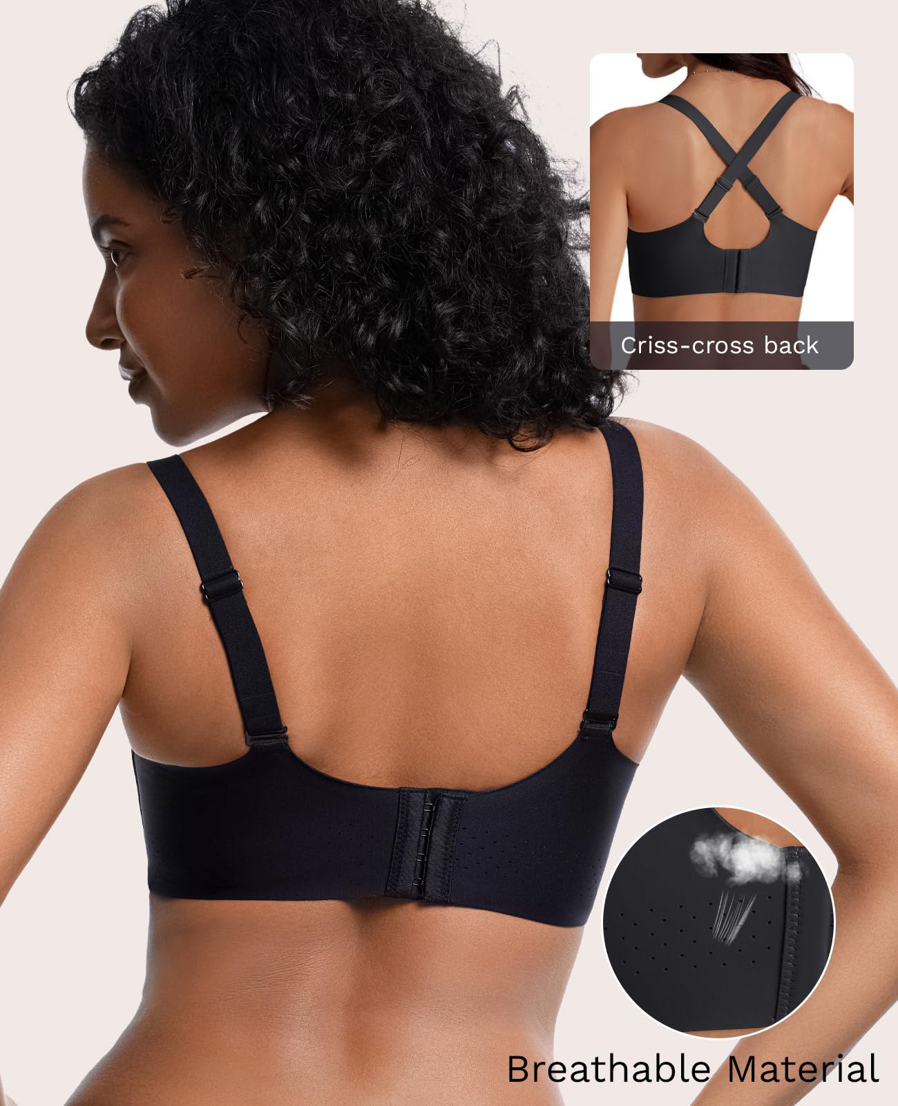 Brasier sin costuras para mujer, suavizante de espalda, cómodo, ligeramente acolchado, soporte con aros