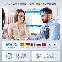 Vista 2 de Lentes inteligentes AI, lentes Bluetooth con traducción en línea de más de 140 idiomas, lentes fotocrómicas, micrófono y altavoces integrados, lente