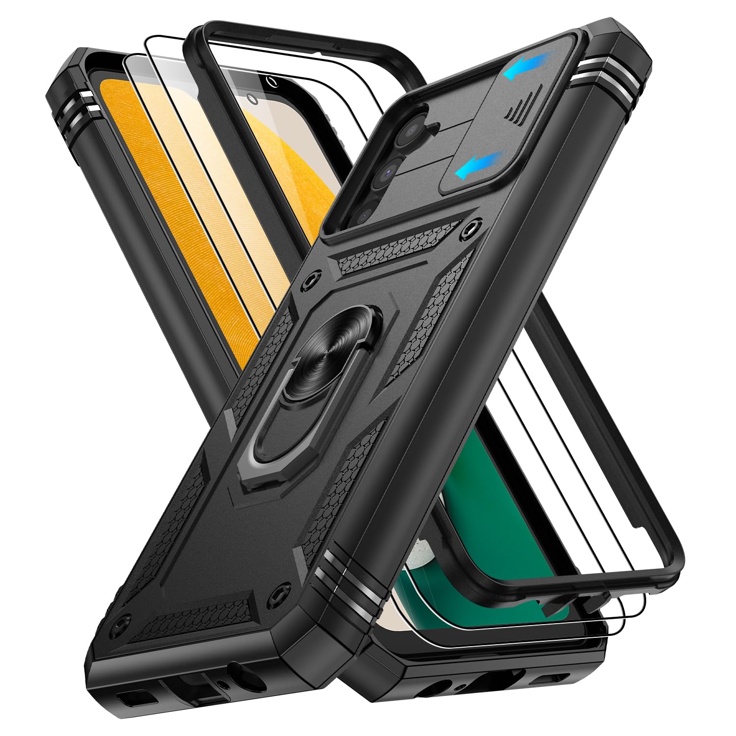 Coque Samsung A13 5G noire armure rotative blindée - 8