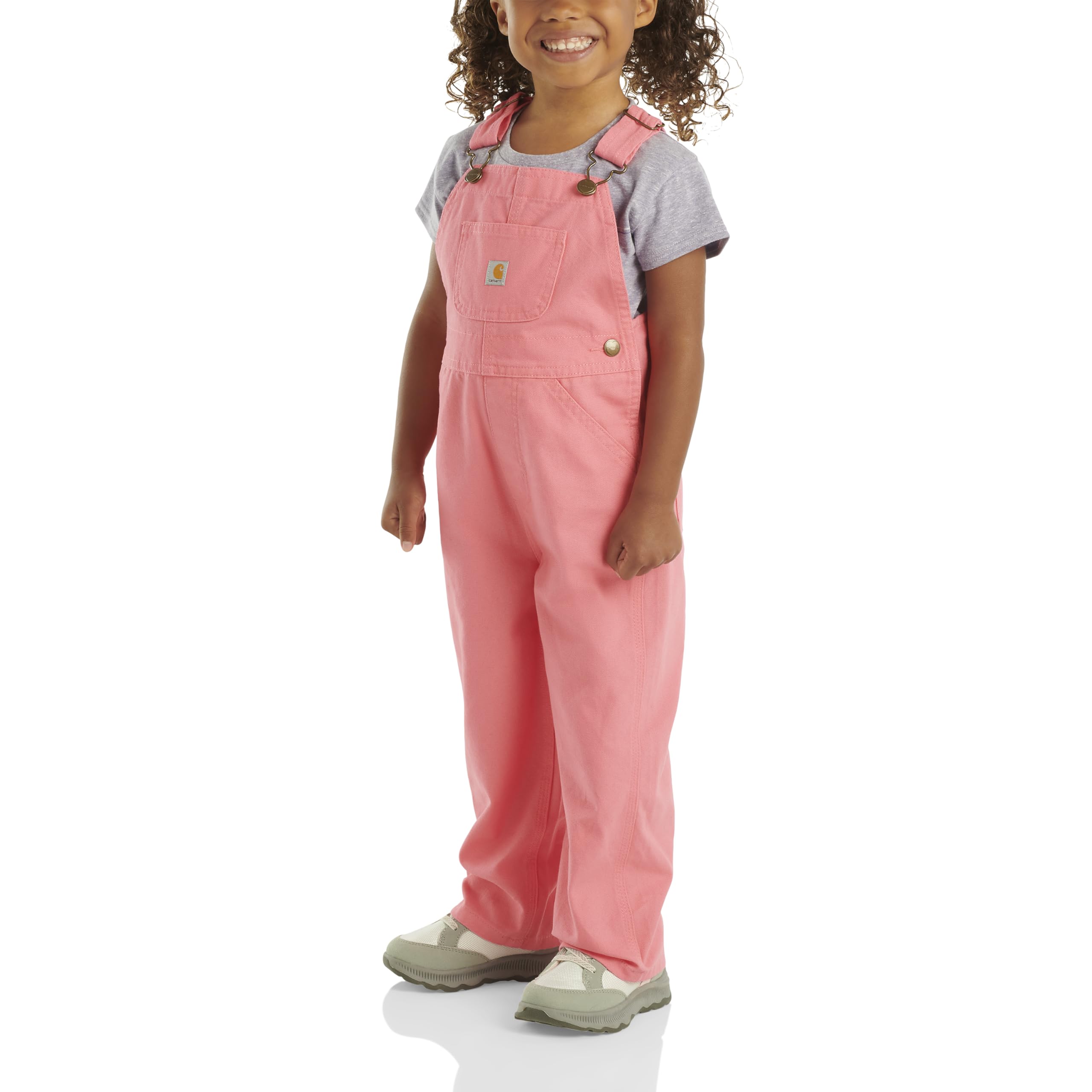 Carhartt Girls Bib Overalls (Lined and Unlined), Carhartt Pink Lemonade, 6 Months