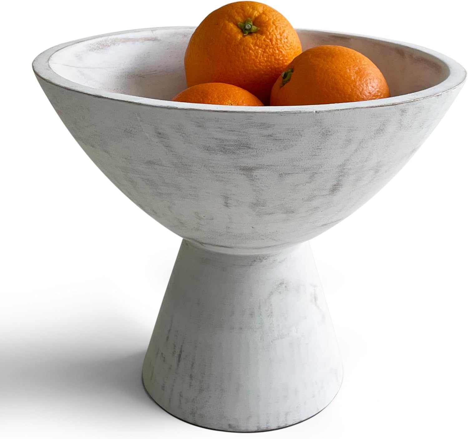 Fairwood Way White Fruit Bowl 8 Inch Wide White Wooden