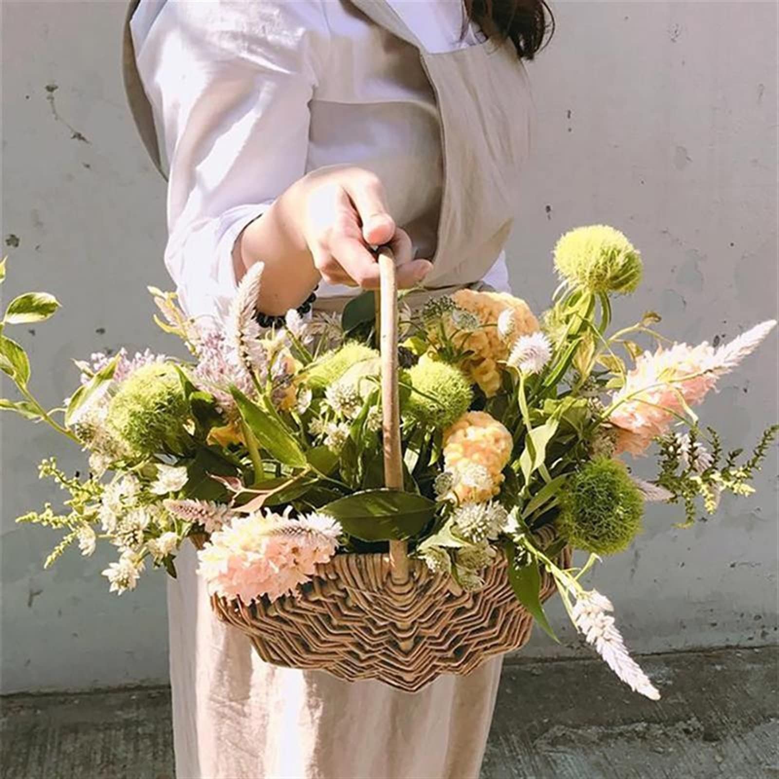 Cesta de Picnic Tejer a Mano Cesta de Madera Fruta Pan Cesta de Verduras Cesta de Huevos de Pascua Cesta de Regalo de Flores y Frutas de Mimbre