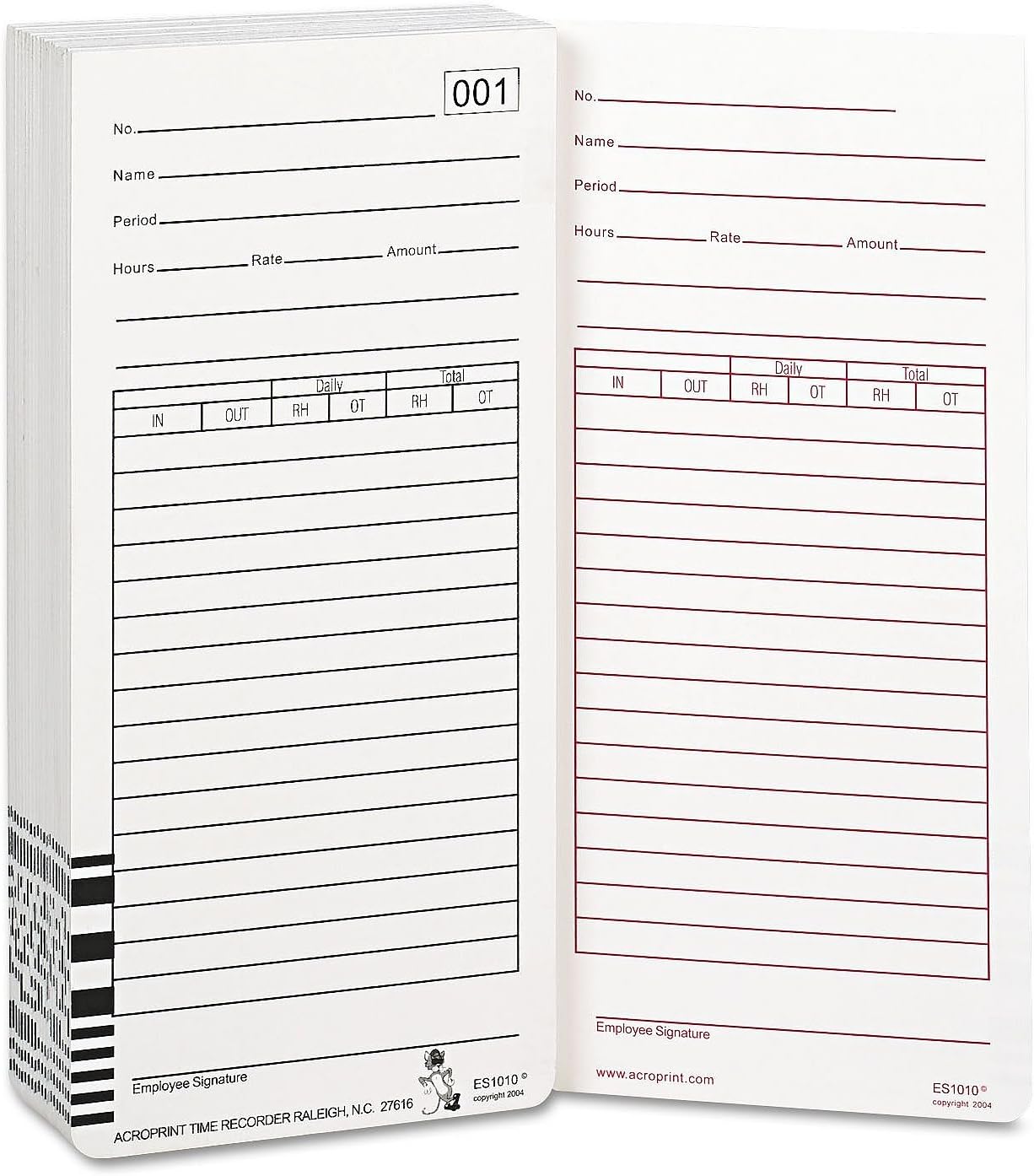 500 Time Cards for Pyramid 3500 3500ss 3550ss 3600ss 3700