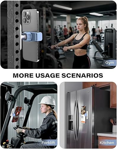 Miniatura 7 de APPS2Car Soporte magnético para teléfono de gimnasio, ajustable 360, compatible con teléfonos inteligentes de 4.7 a 6.5 pulgadas, base y junta