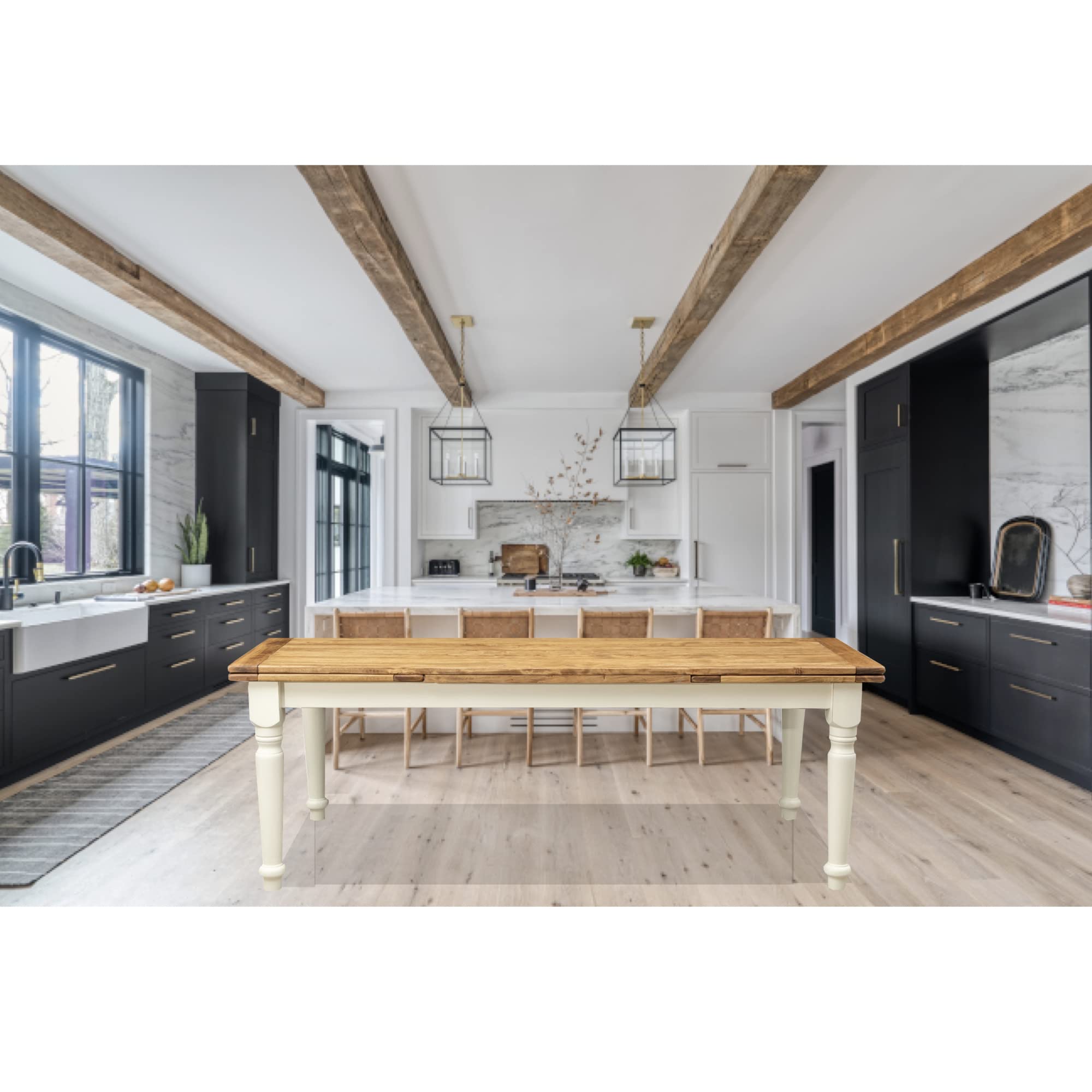 Biscottini Tavolo allungabile sala da pranzo 200x80x90 cm - Tavolo allungabile da esterno e interno Made in Italy - Tavolo da pranzo allungabile in massello di Tiglio
