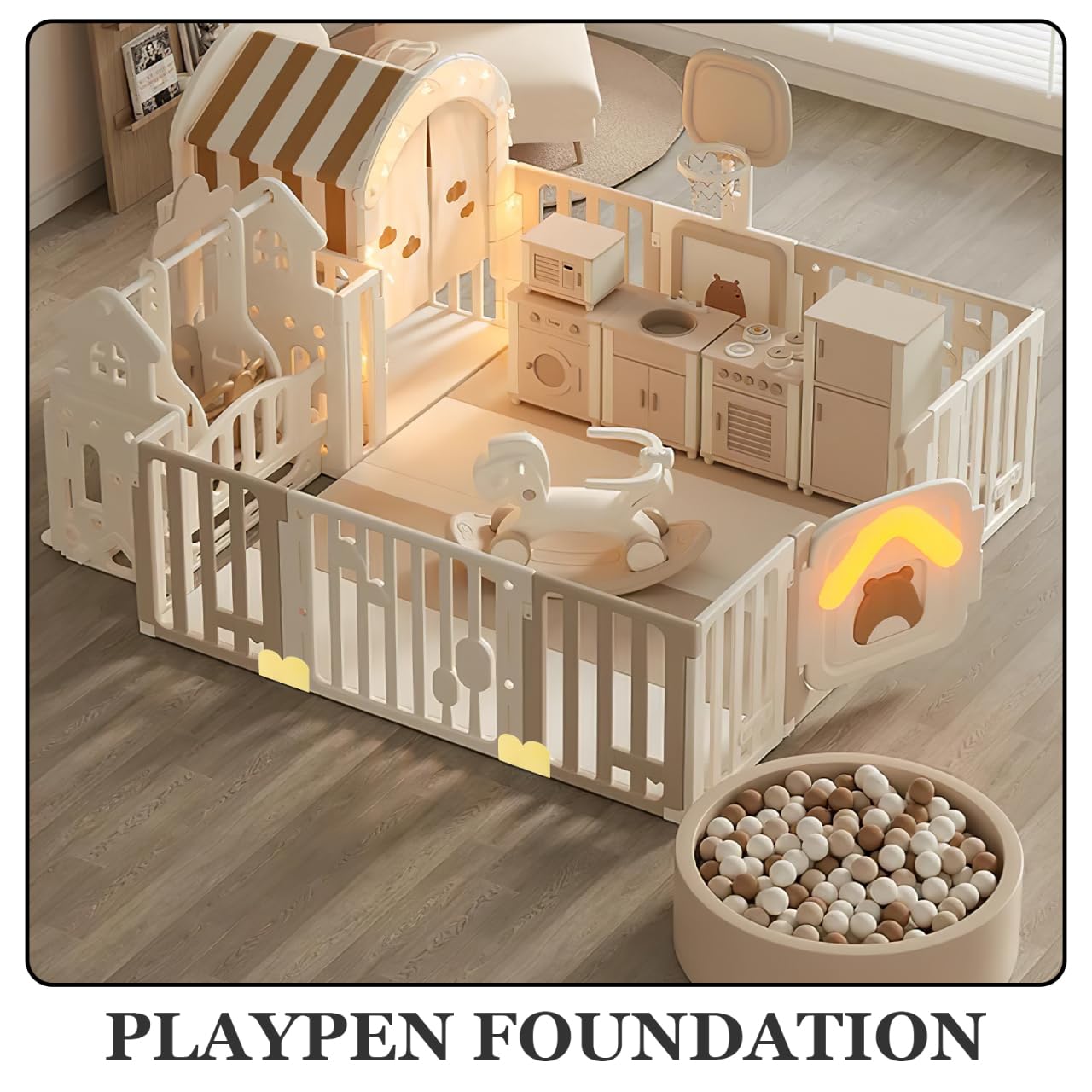 Playpen Stabilizer Clips 2-Pack Anti-Slip Plastic Baby Play Yard Bases 7.20X2.36X1.57 Inches Floor Support for Baby Fence Fixer