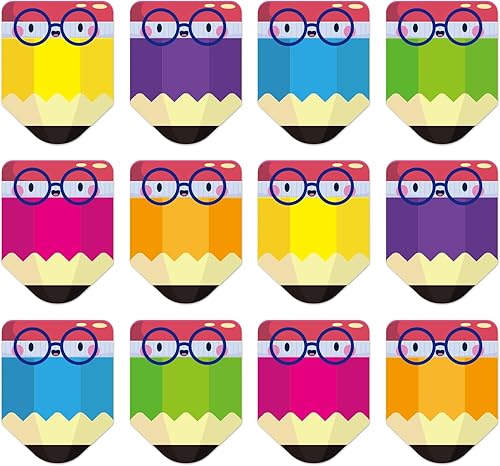 FaCraft 36 placas de identificación para el aula, coloridas etiquetas de nombre de escritorio con película de PET, placas de identificación