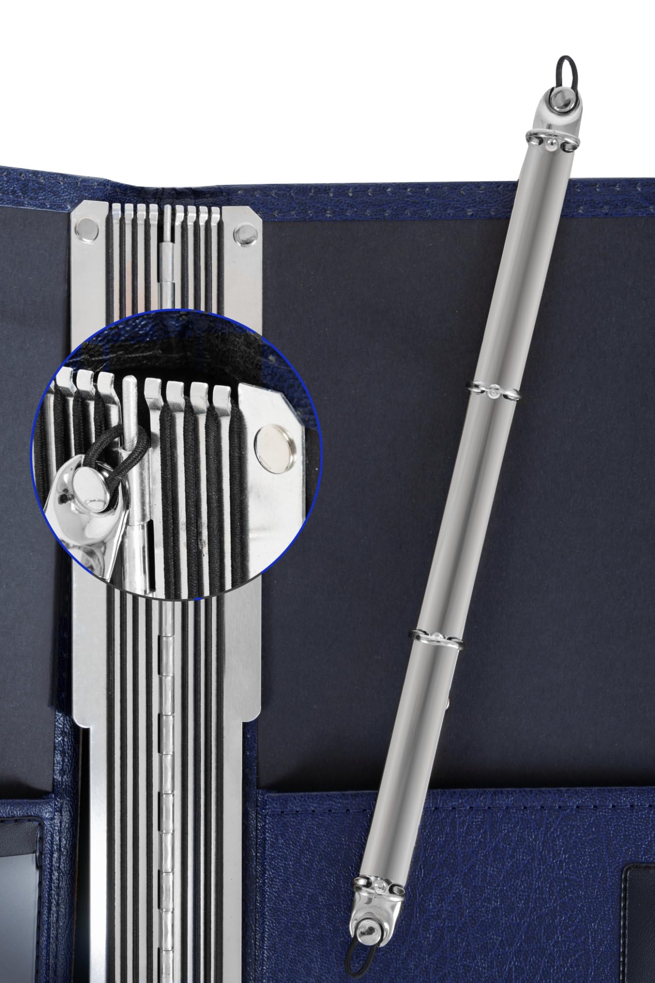 Classic Cantabile Carpeta de Partituras Deluxe Azul Set de 10, 335 x 280 mm | Carpeta de partituras de lujo, 335 x 280 mm, Altura de llenado aprox. 2 cm, Cuero sintético azul, 110° o completamente)