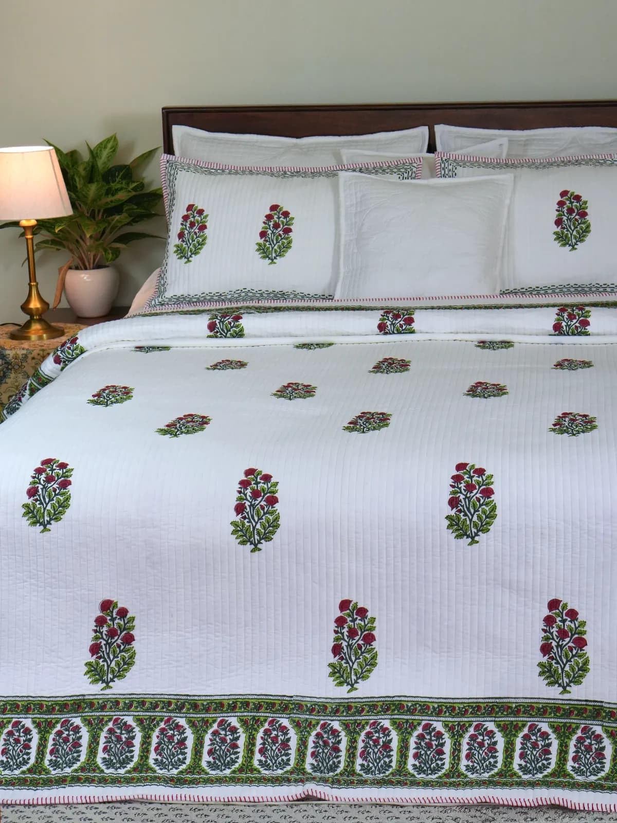 Crimson Cotton Bedspread, 3-Piece Set, 100% Cotton (King, 274 x 228cm)-image-8