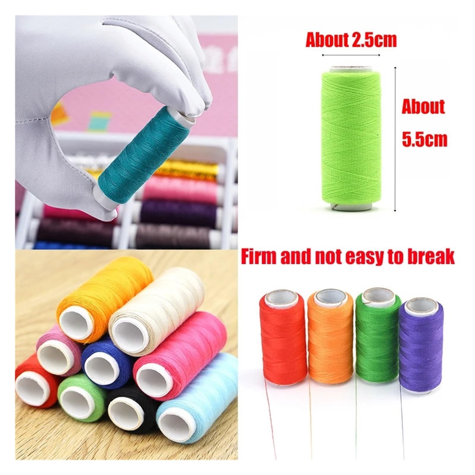 1 Set Di Fili for Cucire In Poliestere for Ricamo, Resistenti E Durevoli for Cucito for Macchine Manuali