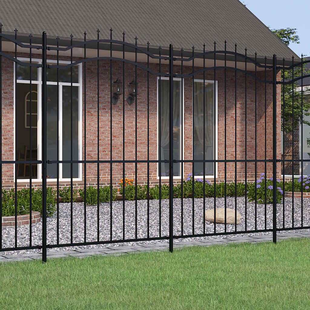 vidaXL Recinzione da Giardino Woerden con Punta a Lancia Nera 240x175 cm in Acciaio