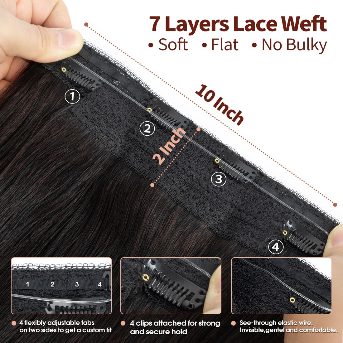 Amazon.com : Halo Hair Extensions Real Human Hair 18inch 80g  display picture 2
